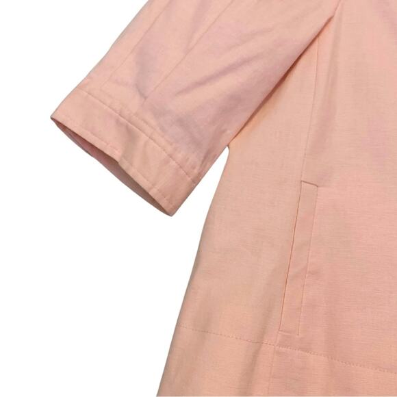 Antonio Melani Peach Cropped Linen Jacket Size 2 Small Orange Salmon Coat Blazer - Picture 3 of 11